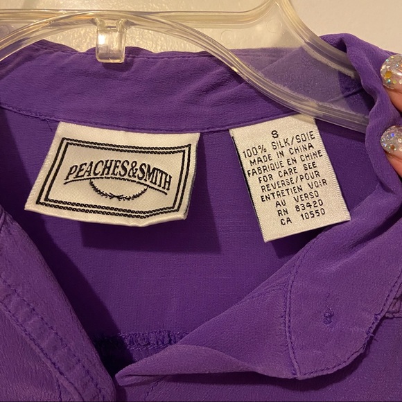 Peaches and Smith Vintage Purple Silk Button Down - Picture 3 of 4